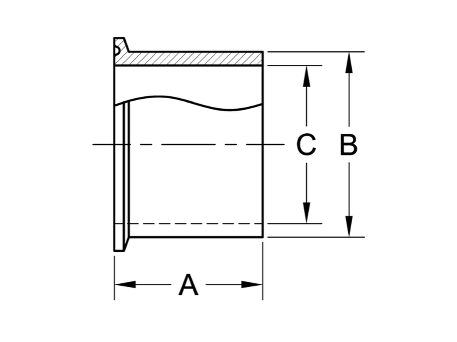 Tri-Clamp Heavy Wall Tank Ferrule - Image 2
